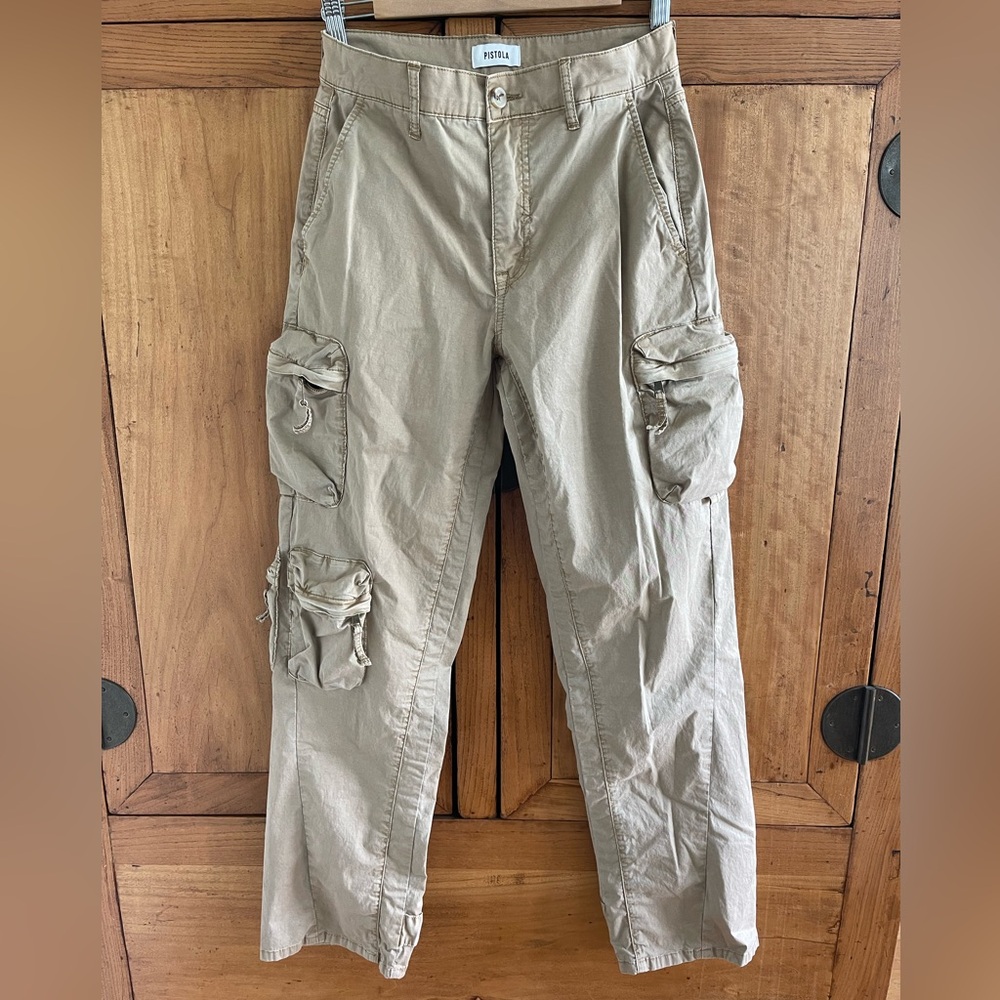Pistola Bobbie utility cargo pant in beige Sz 26